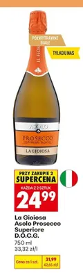 Wino musujące La Gioiosa Asolo Prosecco Superiore D.O.C.G. promocja w Biedronka