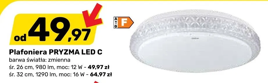 Plafoniera PRYZMA LED C promocja w Bricomarche