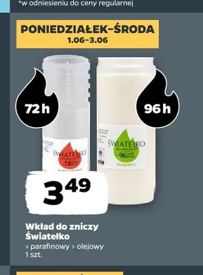 Wkład do zniczy Światełko promocja w Netto