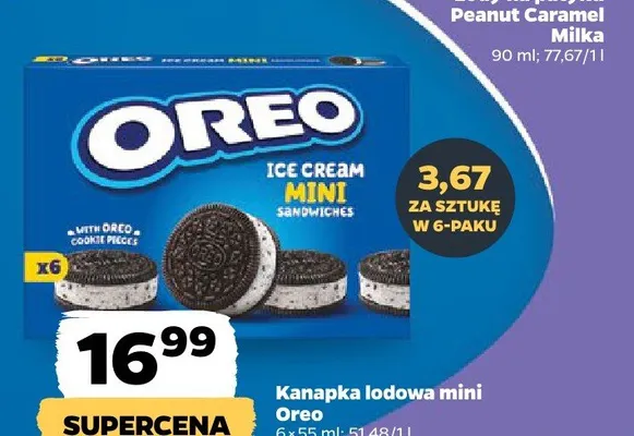 Kanapka lodowa mini Oreo 6-pak 55ml promocja w Netto