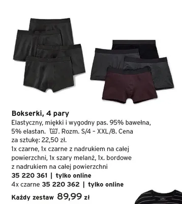 Bokserki 4-pak promocja w Tchibo