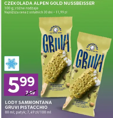Lody sammontana gruvi pistacchio promocja w Stokrotka