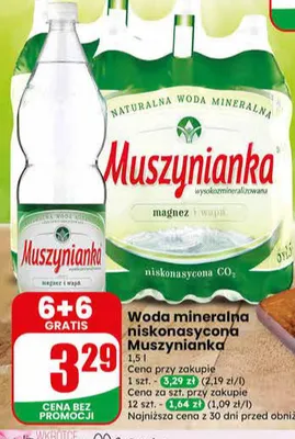 Woda mineralna niskonasycona Muszynianka promocja w Dino