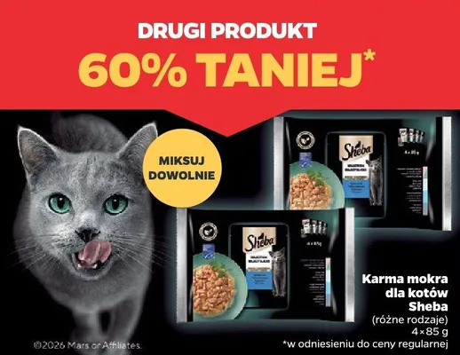 Karma mokra dla kotów, różne rodzaje DRUGA -60% promocja w Netto