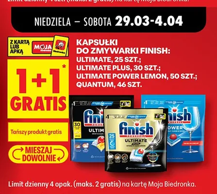 Kapsułki do zmywarki Finish Ultimate Plus promocja w Biedronka