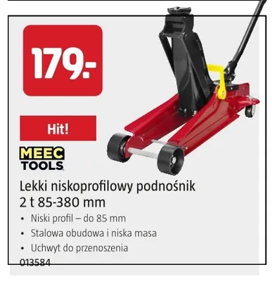 Lekki niskoprofilowy podnośnik 2t 85-380 mm Meec Tools promocja w Jula