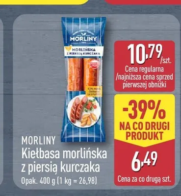 Kiełbasa morlińska z piersią kurczaka Morliny promocja w Aldi