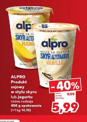 Produkt sojowy w stylu skyru lub jogurtu Alpro promocja w Kaufland