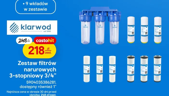 Zestaw filtrów narurowych 3-stopniowy 3/4" promocja w Castorama