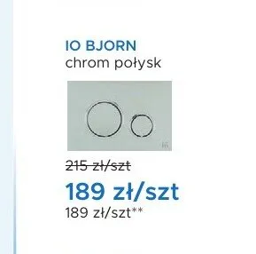 Przycisk spłukujący IO BJORN chrom połysk promocja w Blu Salony Łazienek