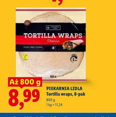 Tortilla wraps Piekarnia Lidla 8-pak promocja w Lidl