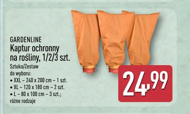 Kaptur ochronny na rośliny L 80x100 cm 3 szt. Gardenline promocja w Aldi