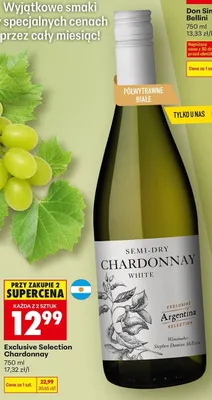 Wino Exclusive Selection Chardonnay promocja w Biedronka