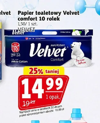 Papier toaletowy Velvet comfort 10-pak promocja w Prim Market