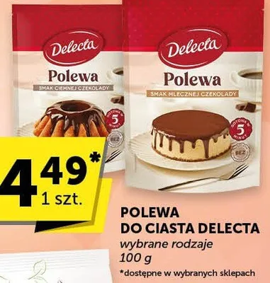 Polewa do ciasta Delecta promocja w Euro Sklep