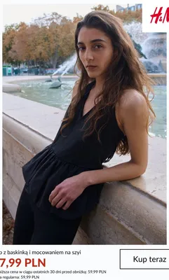 Top z baskinką i mocowaniem na szyi H&M promocja w H&M