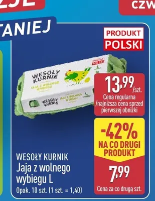 Jaja z wolnego wybiegu L Wesoły Kurnik promocja w Aldi