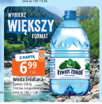 Woda źródlana niegazowana Żywiec Zdrój 5 l promocja w Leclerc