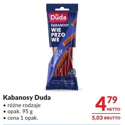 Kabanosy Duda różne rodzaje promocja w Makro