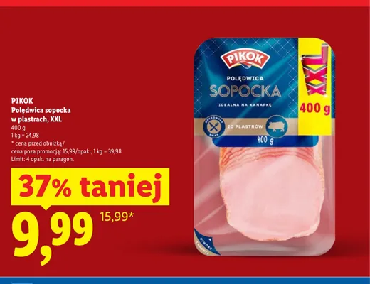 Polędwica sopocka w plastrach Pikok XXL promocja w Lidl