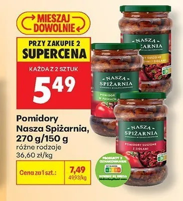 Pomidory suszone z ziołami Nasza Spiżarnia promocja w Biedronka