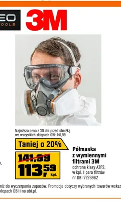 Półmaska z wymiennymi filtrami 3 m promocja w OBI