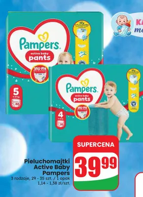Pieluchomajtki Active Baby Pampers rozmiar 4 promocja w Dino
