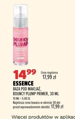 Baza pod makijaż Essence Bouncy Plump Primer promocja w Drogerie Natura