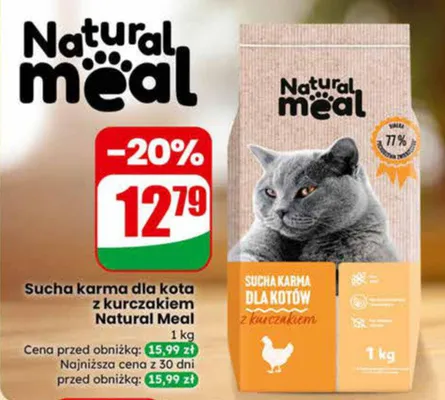 Sucha karma dla kota z kurczakiem promocja w Dino