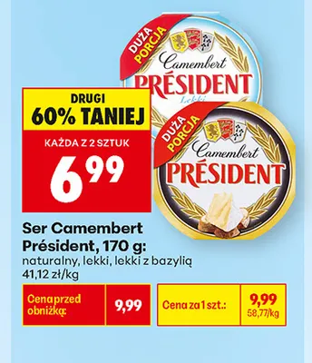 Ser camembert Président lekki promocja w Biedronka