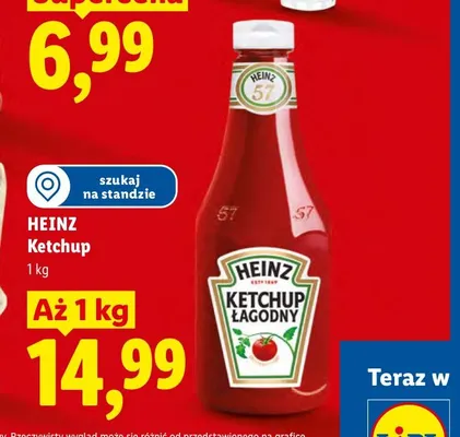 Ketchup łagodny Heinz promocja w Lidl