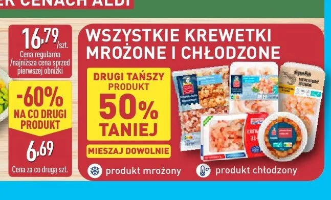 Krewetki mrożone promocja w Aldi