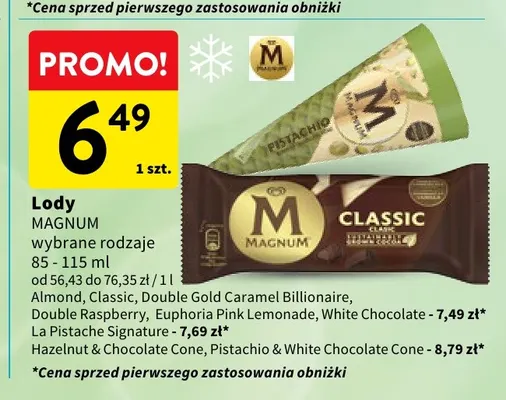 Lody Magnum Pistachio & White Chocolate Cone promocja w Intermarche