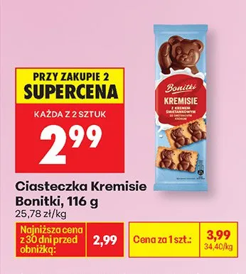 Ciasteczka Kremisie Bonitki promocja w Biedronka