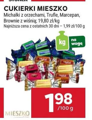 Cukierki mieszko Miehałki z orzechami, Trufle, Marcepan, Brownie z wiśnią promocja w Stokrotka