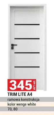 Drzwi TRIM LITE A4 ramowa konstrukcja kolor wenge white 70 80 promocja w Merkury Market
