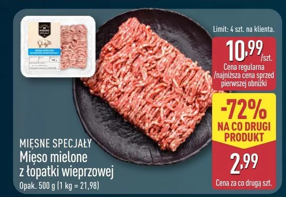 Mięso mielone z łopatki wieprzowej promocja w Aldi