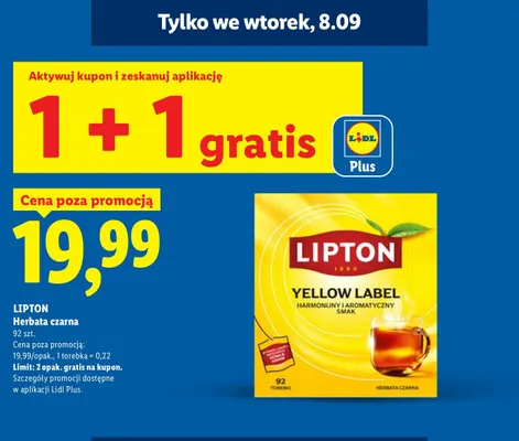 Herbata czarna Lipton promocja w Lidl