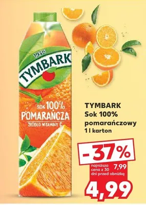 Sok 100% pomarańczowy 1l karton promocja w Kaufland