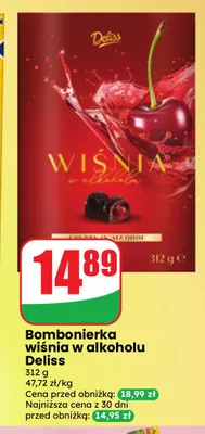 Bombonierka wiśnia w alkoholu Deliss promocja w Dino