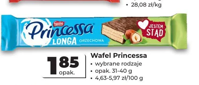 Wafel Princessa Longa Orzechowa promocja w Odido