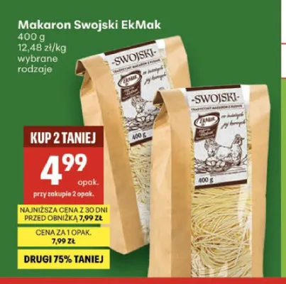 Makaron Swojski EkMak promocja w Delikatesy Centrum