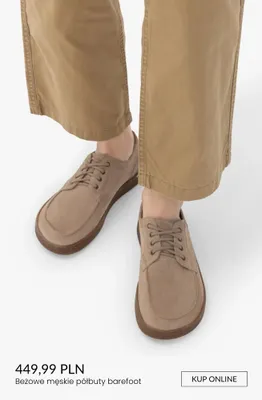 Półbuty męskie barefoot beżowe promocja w Ryłko