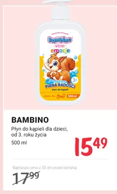 Płyn do kąpieli dla dzieci od 3. roku życia Bambino promocja w Rossmann