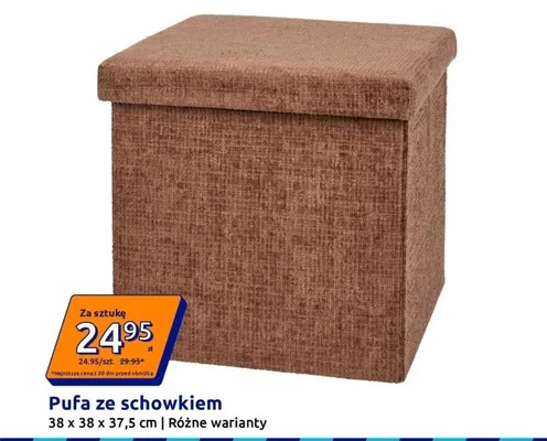 Pufa ze schowkiem 38x38x37,5cm promocja w Action