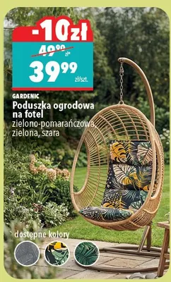 Poduszka ogrodowa na fotel zielono-pomarańczowa, zielona, szara promocja w Biedronka Home