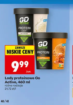 Lody proteinowe o smaku słonego karmelu Go Active promocja w Biedronka
