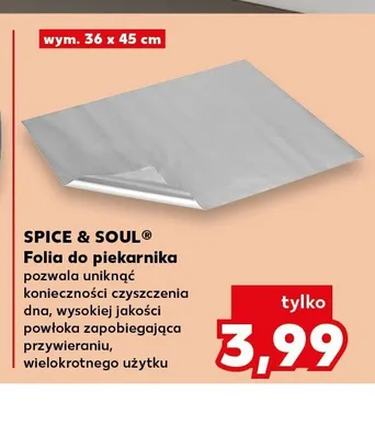 Folia do piekarnika SPICE & SOUL wym. 36x45cm promocja w Kaufland