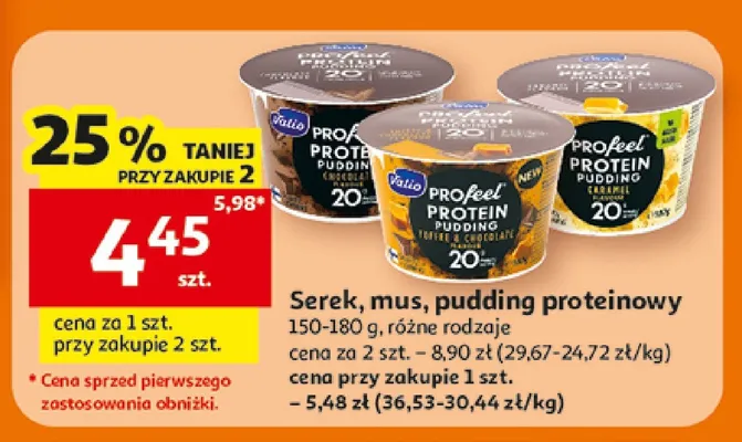 Pudding proteinowy czekoladowy Valio Profeel promocja w Auchan