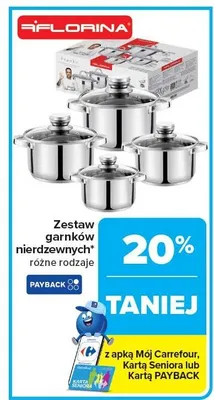Zestaw garnków nierdzewnych promocja w Carrefour